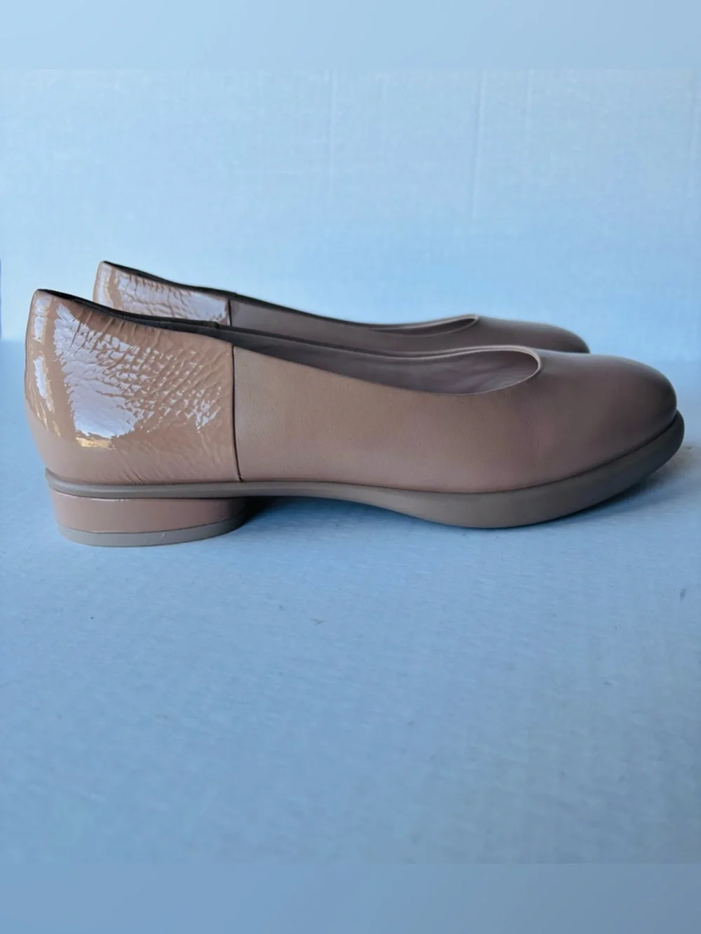 Ecco Nude Leather Slip-On Ballet Flats - Picture 8 of 8